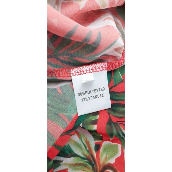 Swimsuit Dress One Piece Red Tropical Beach Vacation Vibes Women's Size Small - Picture 10 of 14